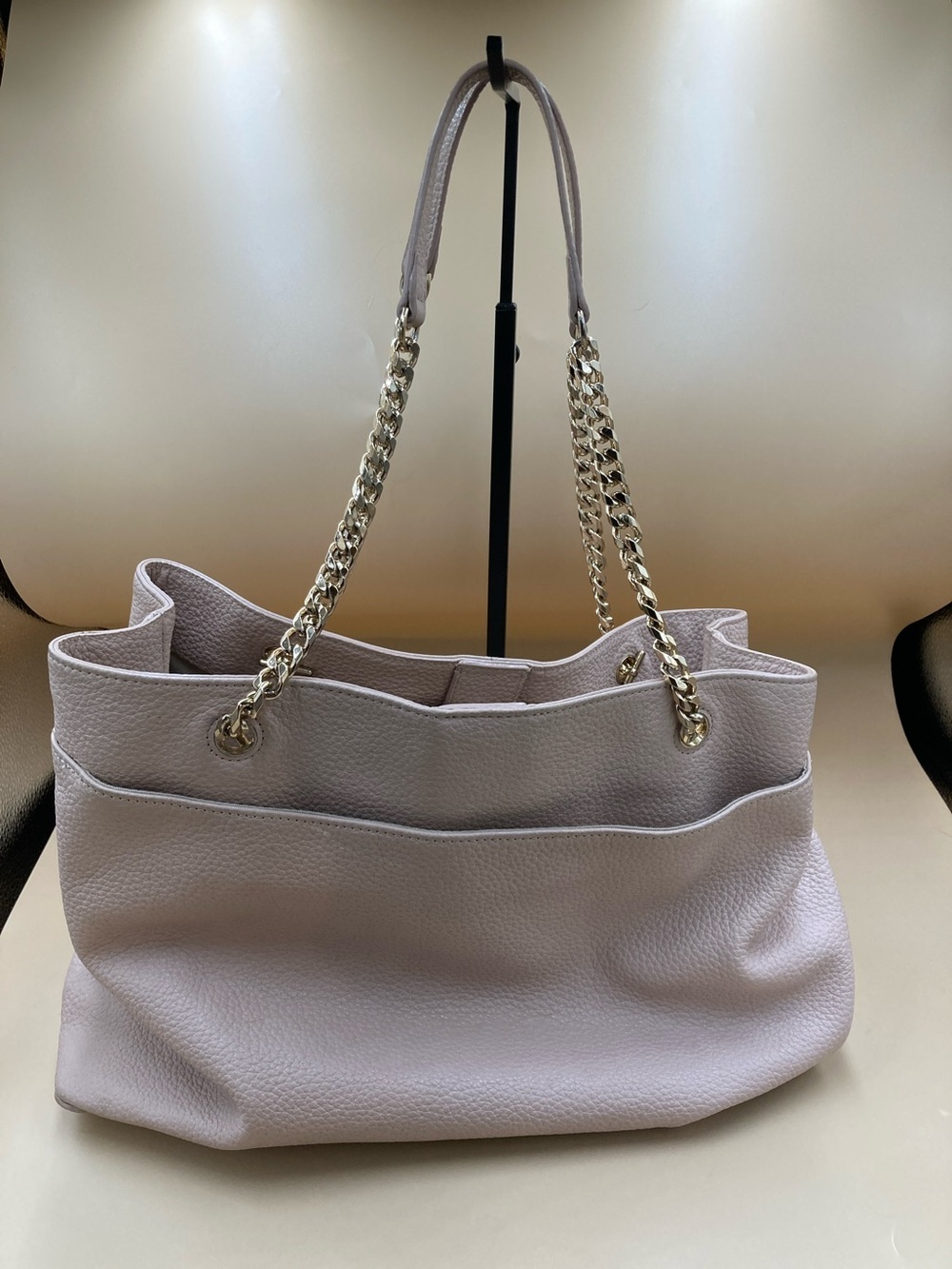 14th & Union Pale pink blush Shoulder Tote with Gold Chain Handles